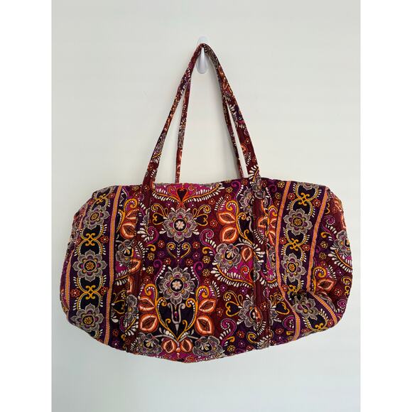NWOT Vera Bradley Large Safari Sunset Retired Double Handles Large Duffel Bag - Picture 1 of 13